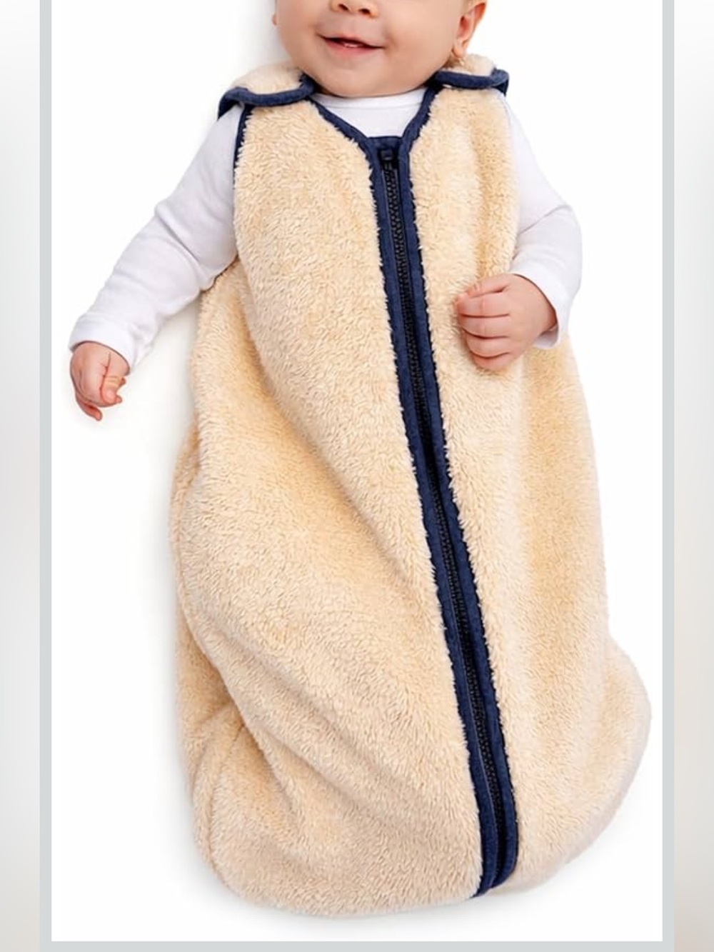 Teddy Sleep Sack 2.5 TOG in Oatmeal with Navy Trim